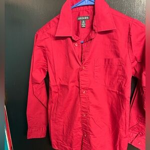 George Dark Red Collared Shirt size 10/12